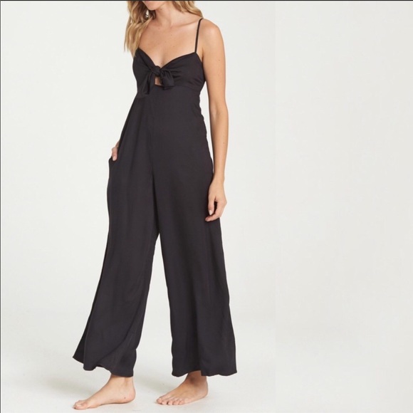 Billabong Pants - Billabong black cut-out jumpsuit size large